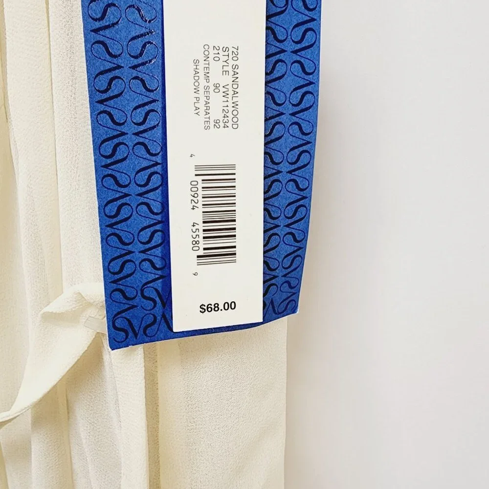 Simply Vera Vera Wang chiffon mid Dress Womens Sleeveless Pleated  beige Size S